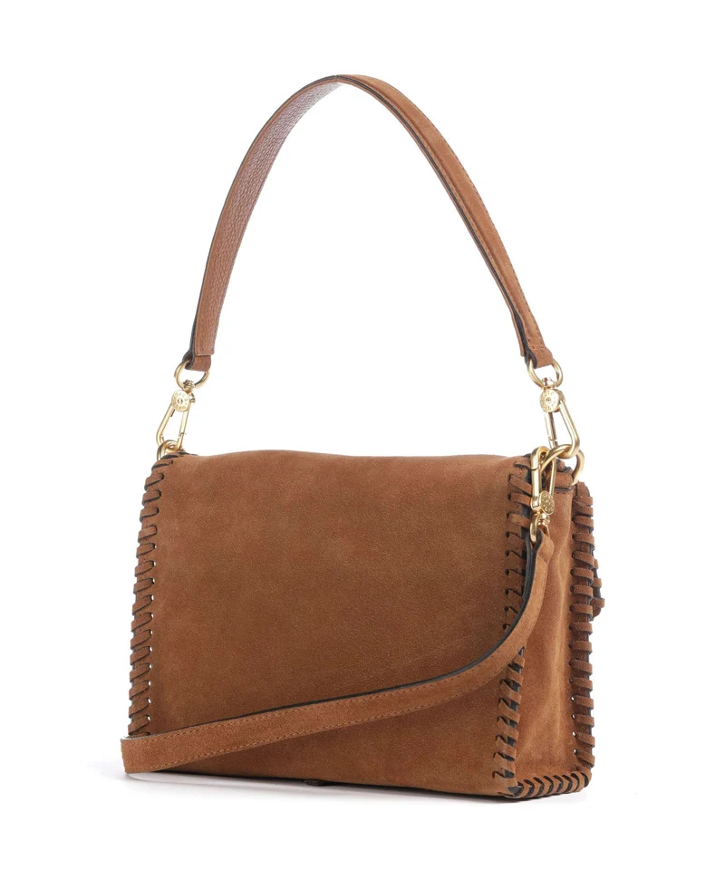 Abro Suede Temi Stitch Schultertasche cuoio