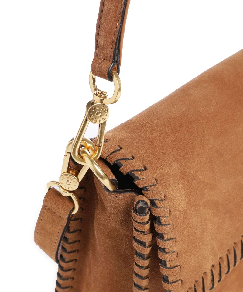 Abro Suede Temi Stitch Schultertasche cuoio
