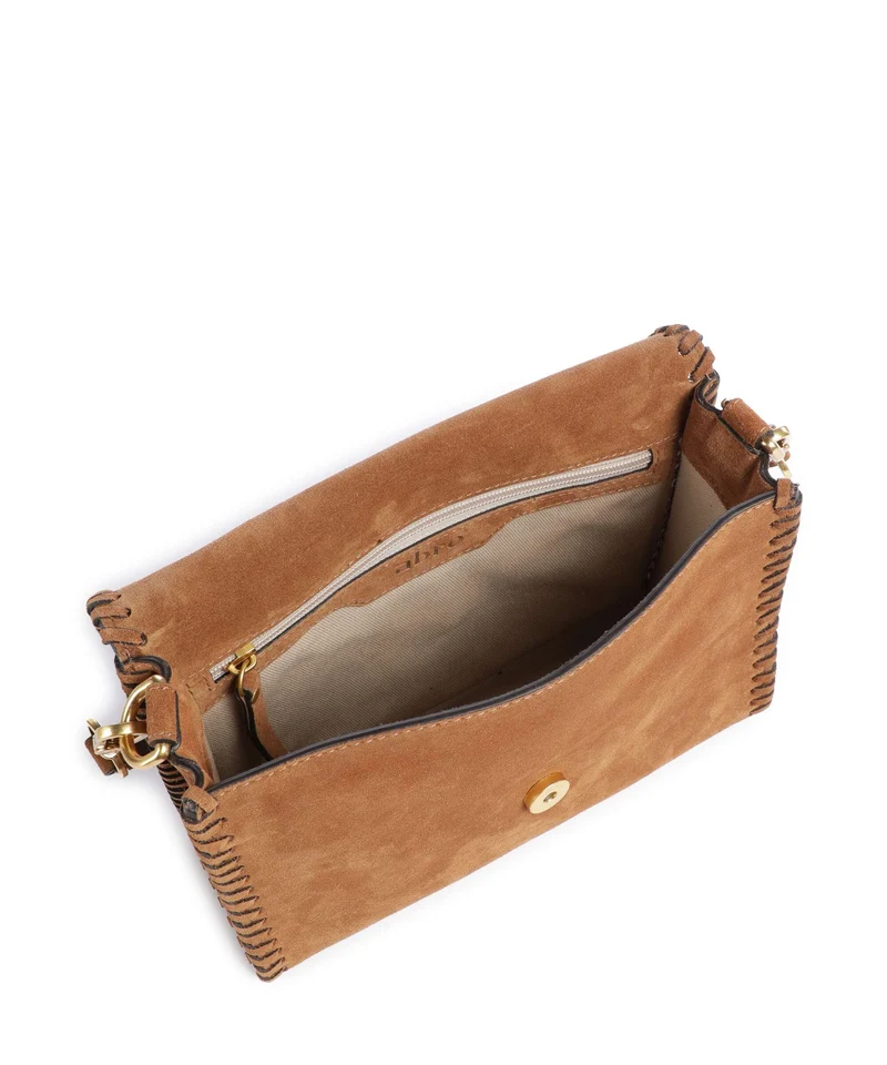 Abro Suede Temi Stitch Schultertasche cuoio