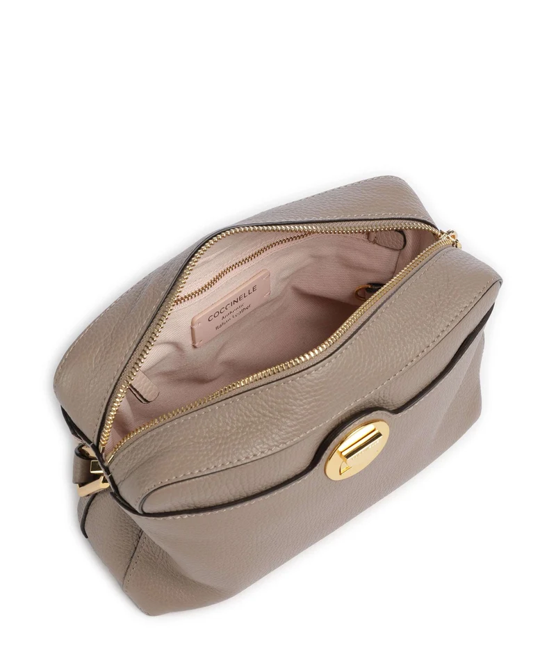 Coccinelle Liya Umhängetasche warm taupe/rosette