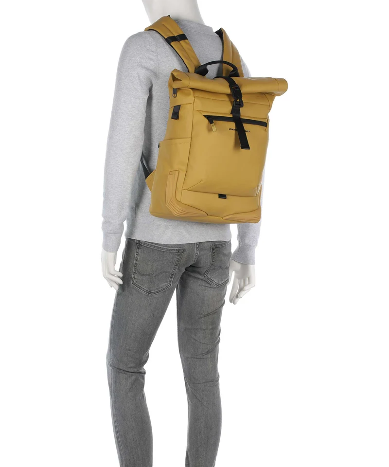 Piquadro Corner 2.0 Rolltop Rucksack ocra