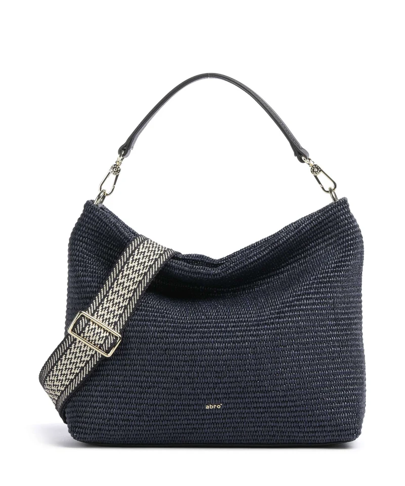 Abro Raffia Kaia Beuteltasche navy