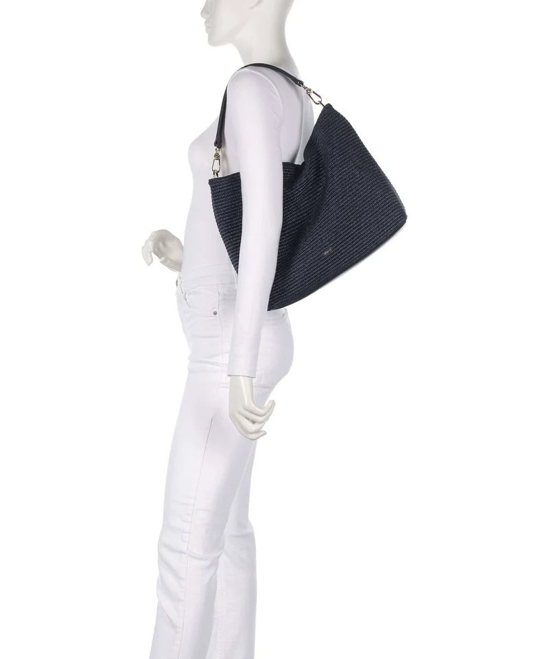Abro Raffia Kaia Beuteltasche navy