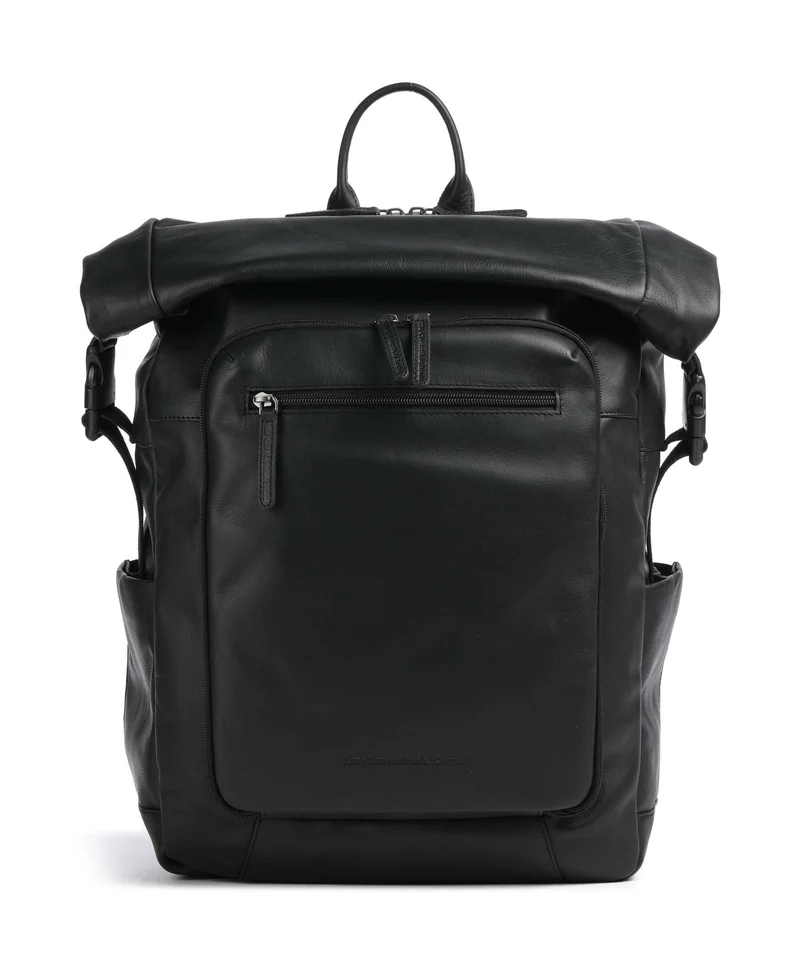 The Chesterfield Brand Wax Pull Up Cow Remo Rolltop Rucksack black