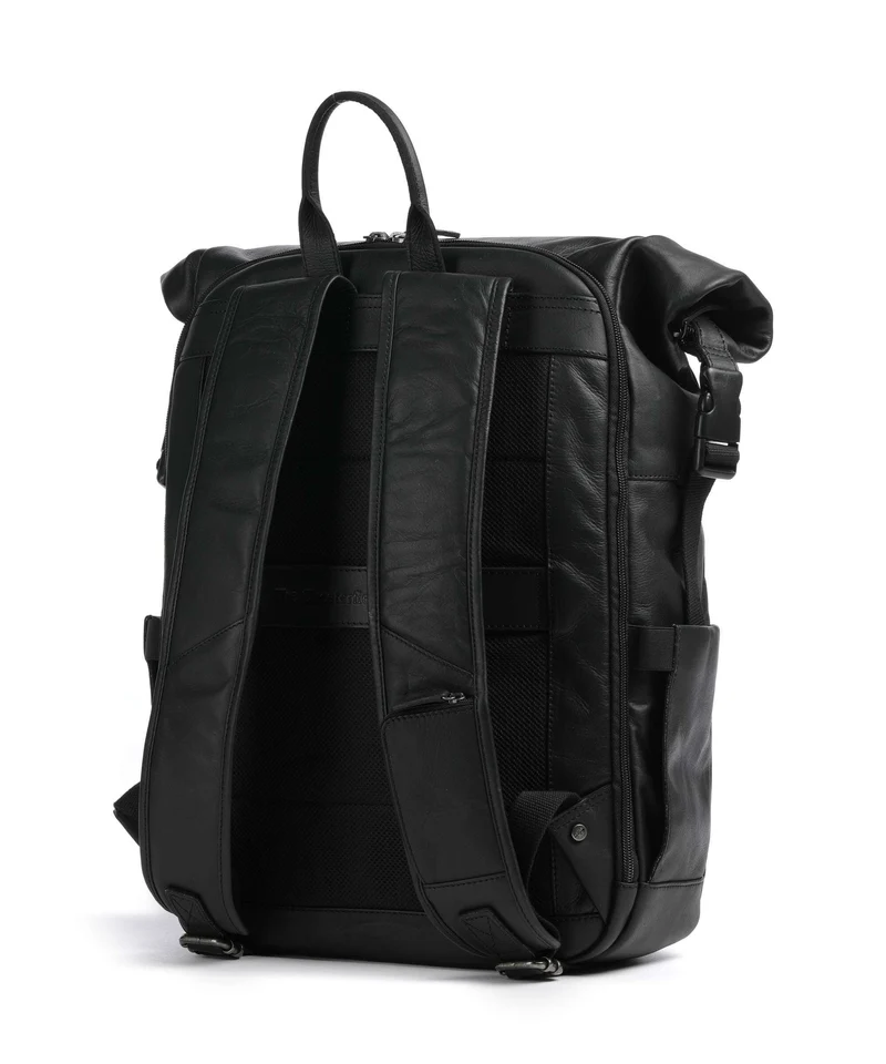 The Chesterfield Brand Wax Pull Up Cow Remo Rolltop Rucksack black