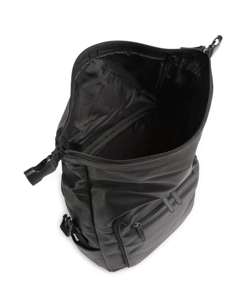 The Chesterfield Brand Wax Pull Up Cow Remo Rolltop Rucksack black