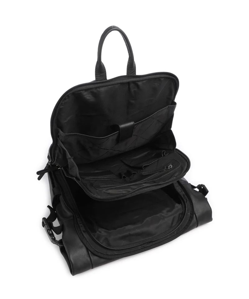 The Chesterfield Brand Wax Pull Up Cow Remo Rolltop Rucksack black