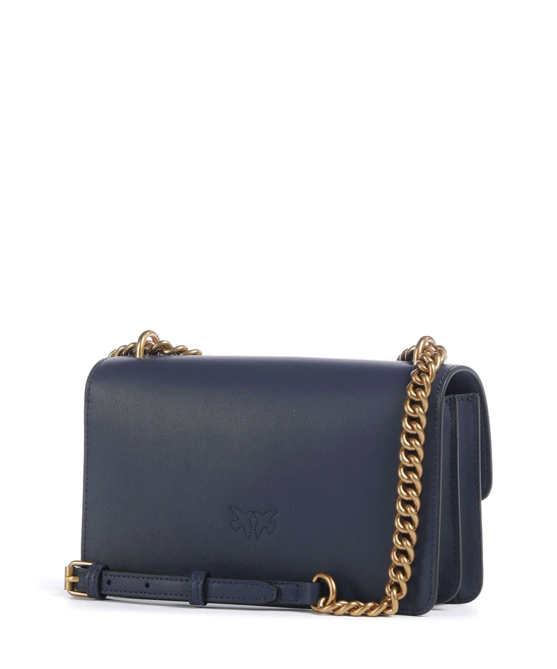 Pinko Love One Mini Schultertasche blu indaco ombroso/antique gold