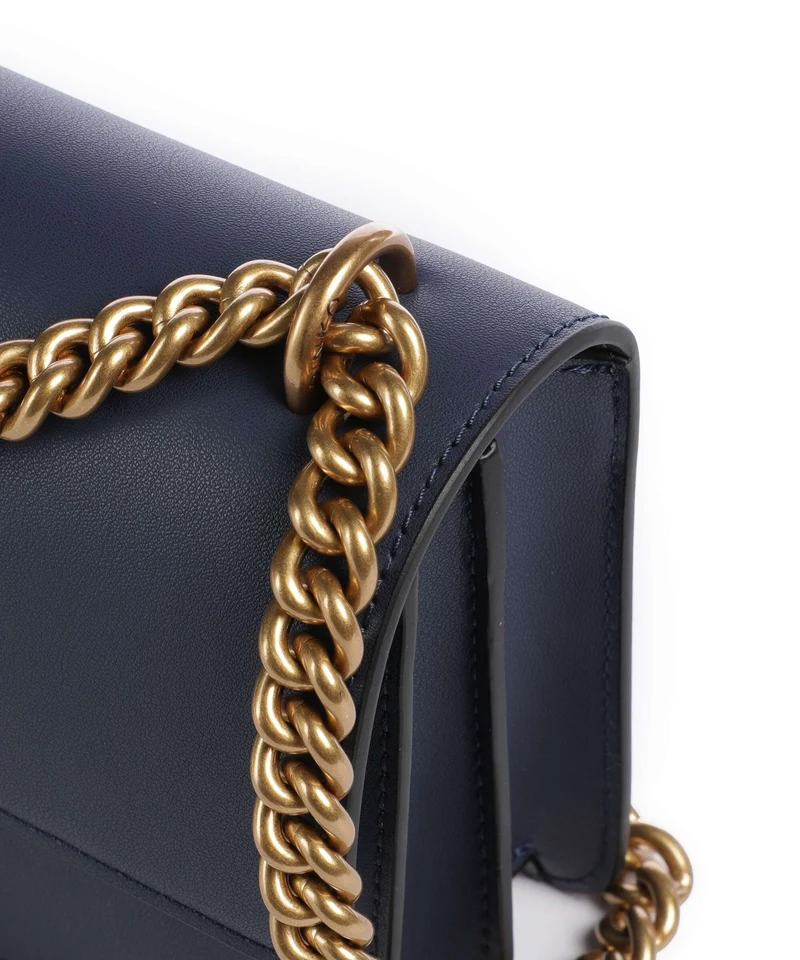 Pinko Love One Mini Schultertasche blu indaco ombroso/antique gold