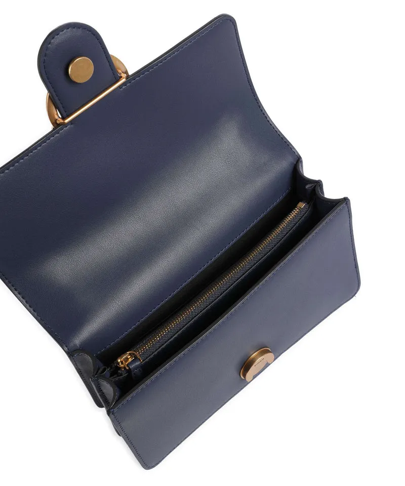 Pinko Love One Mini Schultertasche blu indaco ombroso/antique gold