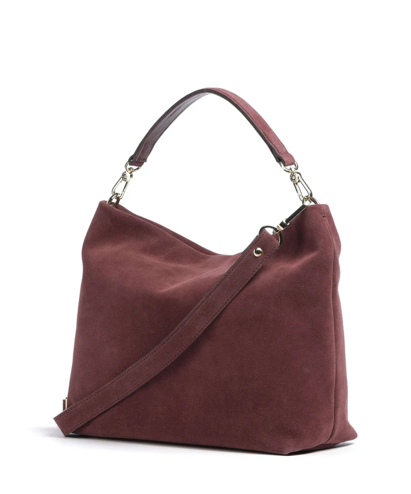 Abro Suede Kaia Beuteltasche bordeaux