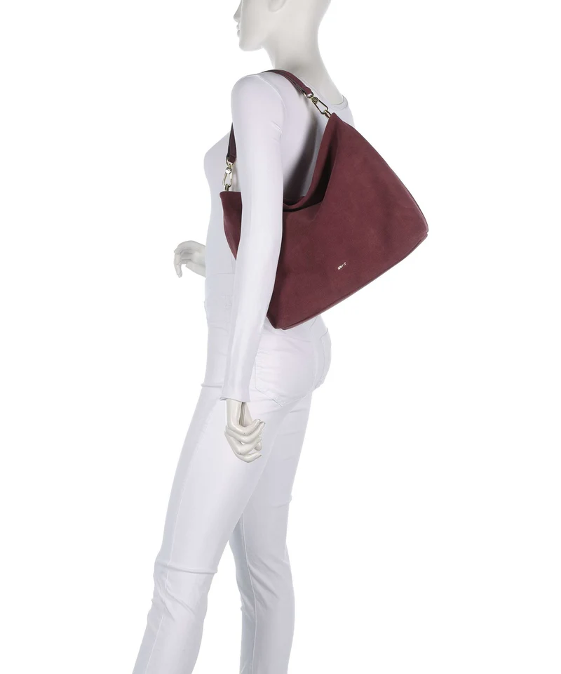 Abro Suede Kaia Beuteltasche bordeaux