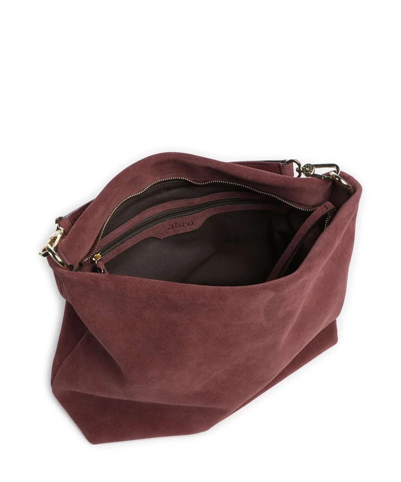 Abro Suede Kaia Beuteltasche bordeaux