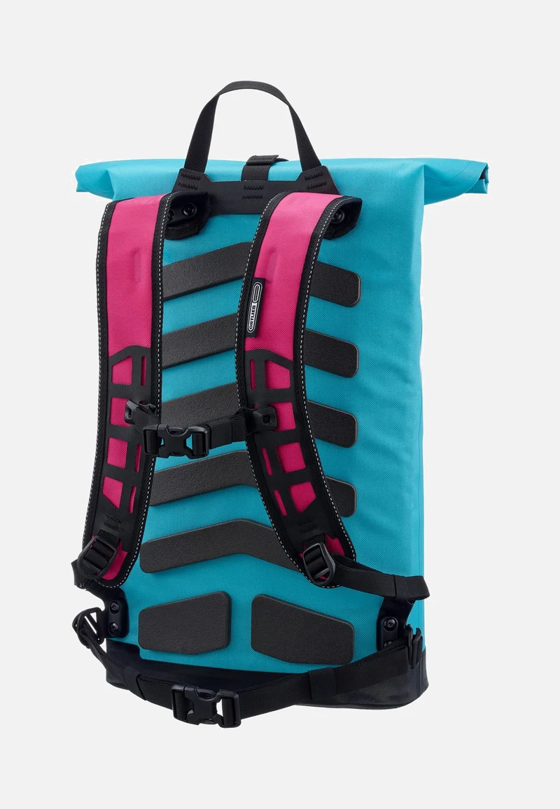 Commuter Daypack Cyber 21L Cyber Blue/Pink - Rolltop Rucksack