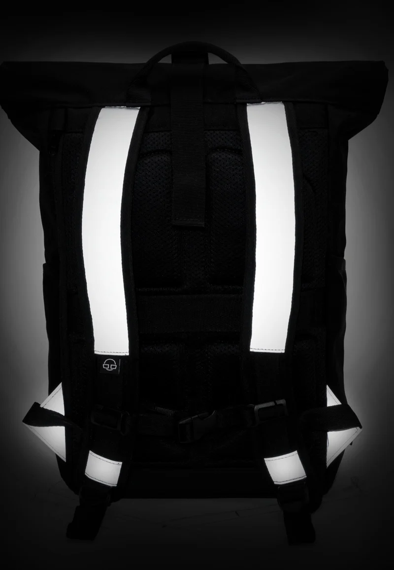 Allen Medium Black Reflective - Rolltop Rucksack