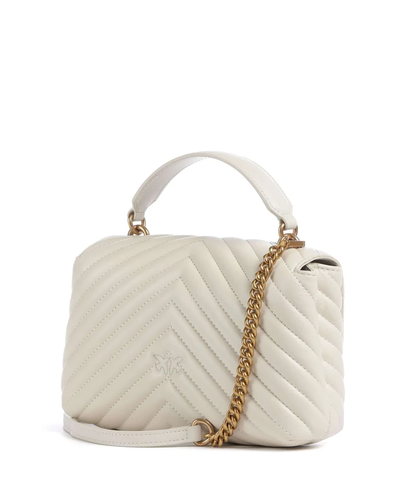 Pinko Love Lady Puff Mini Handtasche bianco seta/antique gold