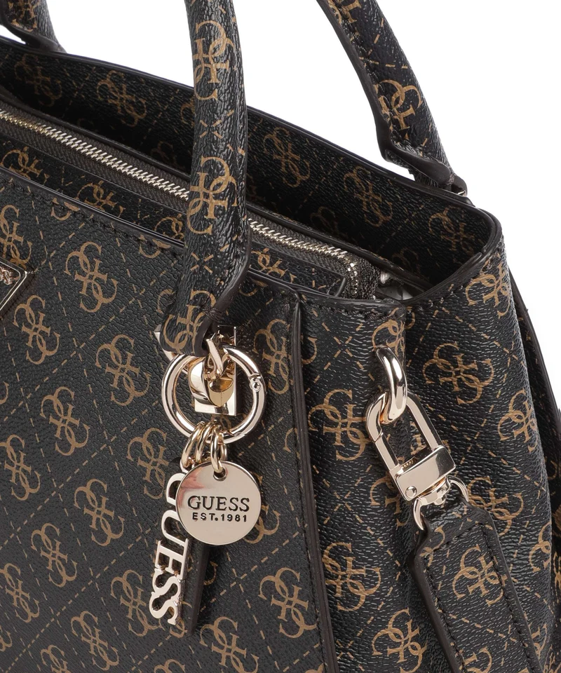 Guess Noelle Q Logo Handtasche brown logo