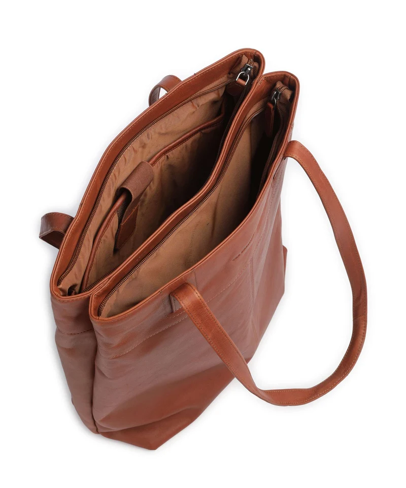 The Chesterfield Brand Wax Pull Up Cow Solvia Shopper cognac