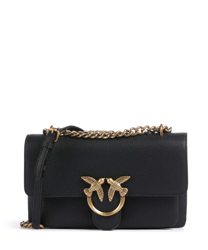Pinko Love Soft Mini Schultertasche nero/antique gold