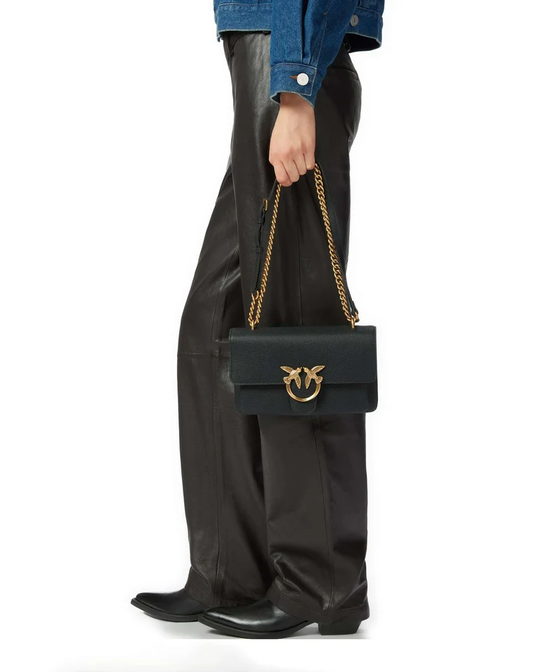 Pinko Love Soft Mini Schultertasche nero/antique gold