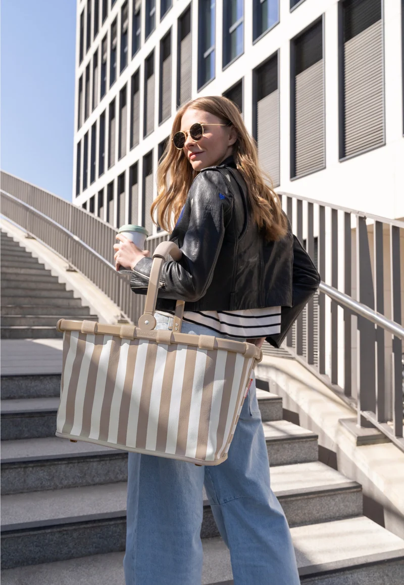 Carrybag Summerstripes Coffee - Einkaufskorb