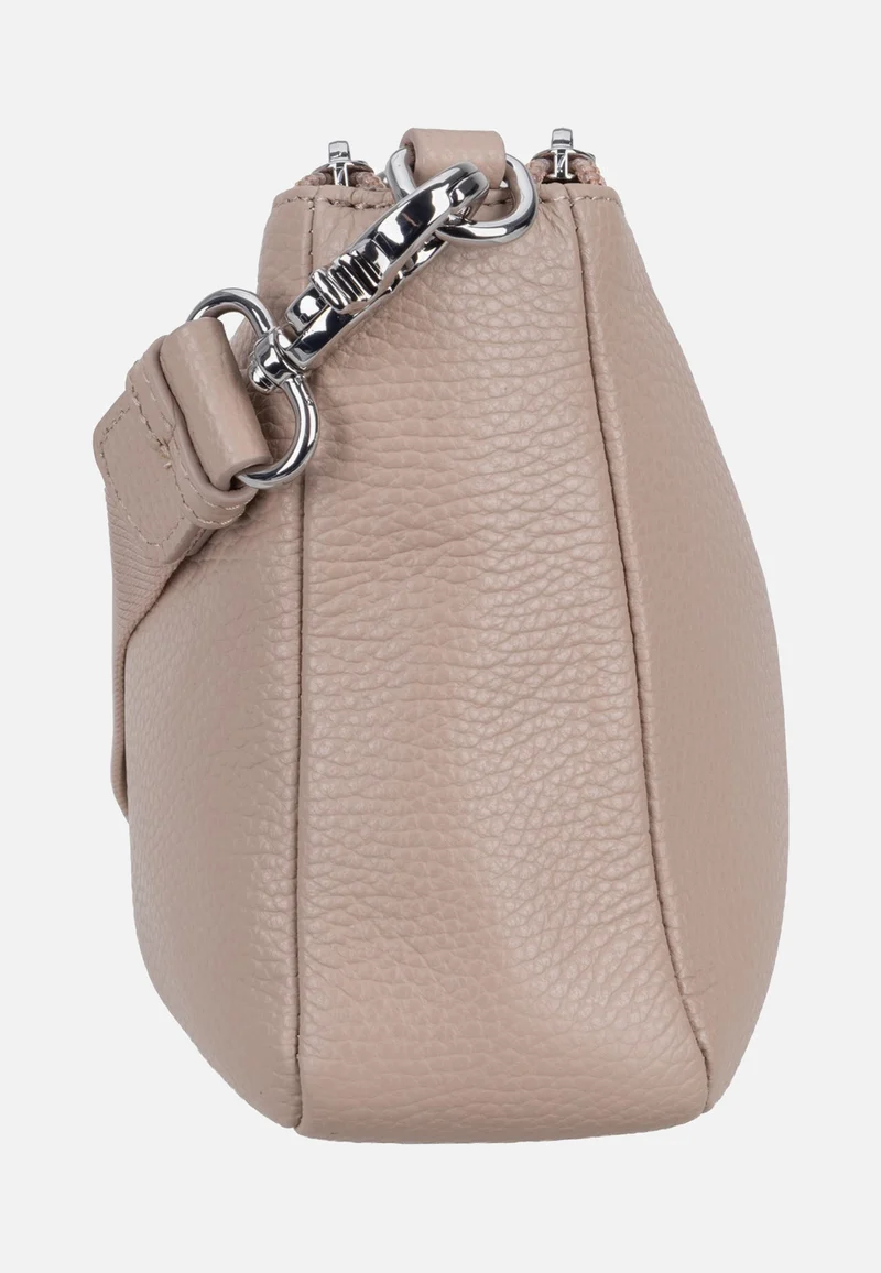 Mellow Leather Double Zipped FZTA8 Warm Taupe - Crossbody Bag