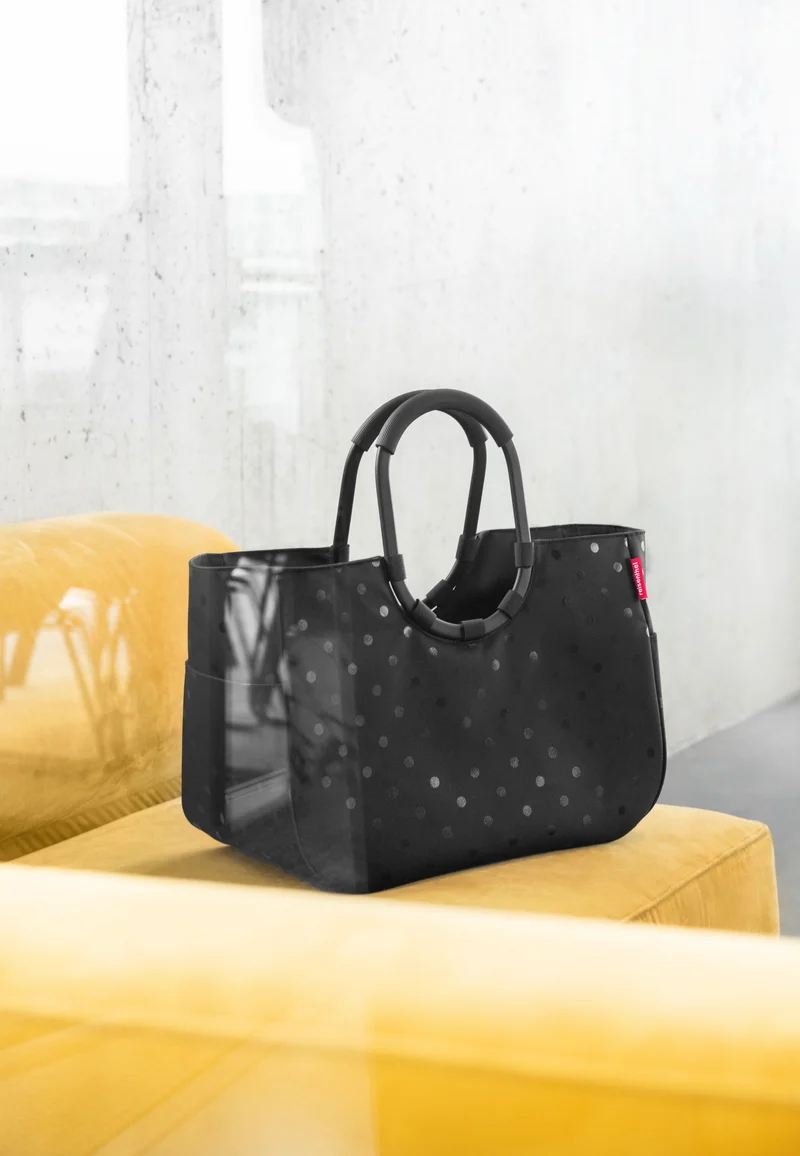 Loopshopper L Glossy Dots Black - Einkaufskorb