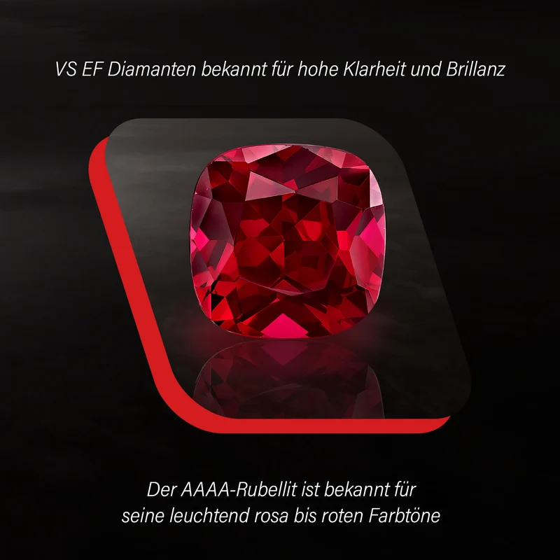 Rhapsody AAAA Rubellit, Weißer Diamant VS-EF Anhänger, 950 Platin, ca. 2.24 ct