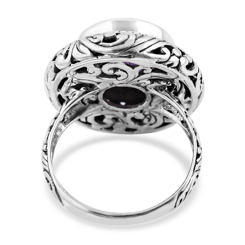 Royal Bali - Afrikanischer Amethyst Ring, 925 Silber, ca. 6.32 ct