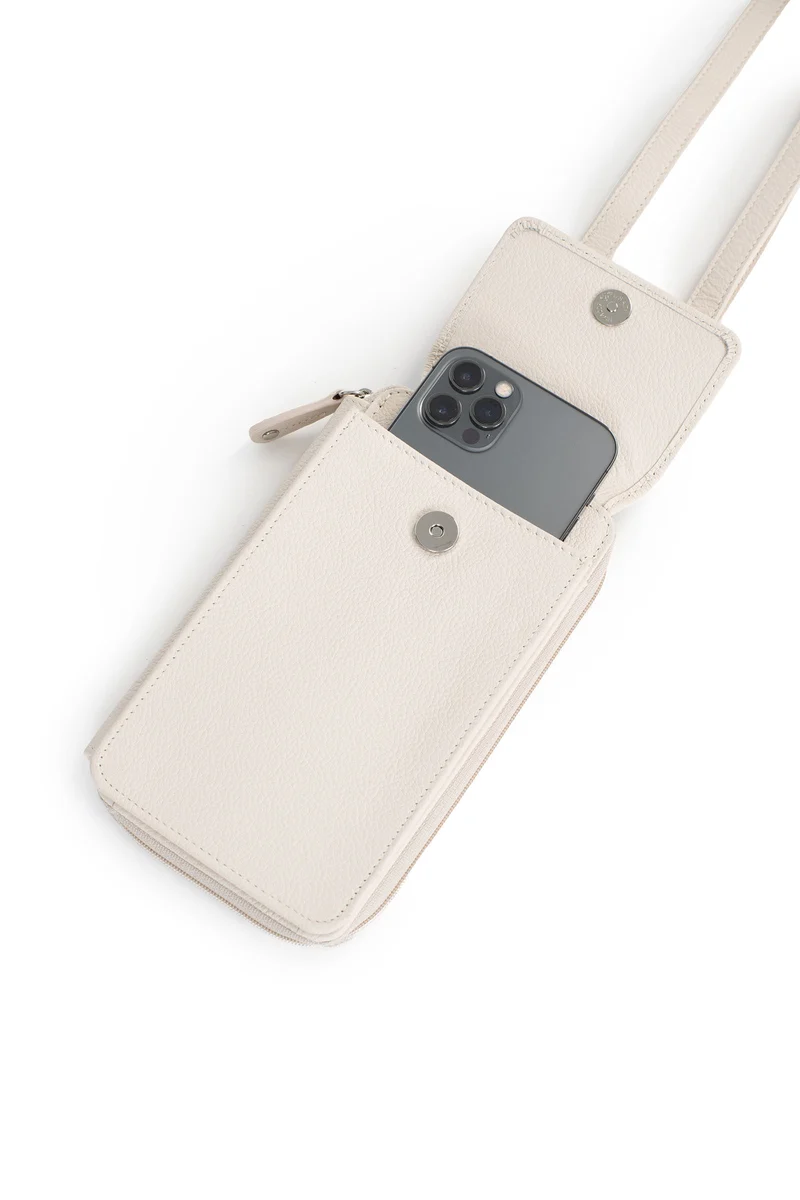 Pochette téléphone avec portefeuille - Cuir