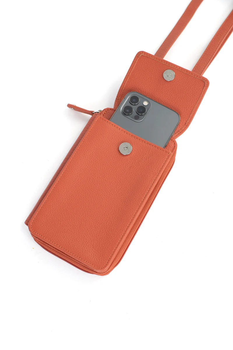 Pochette téléphone avec portefeuille - Cuir