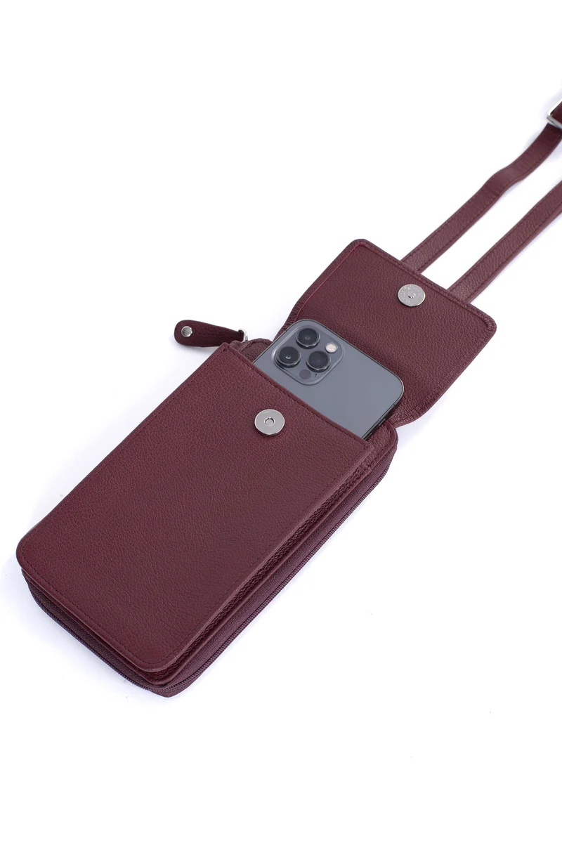 Pochette téléphone avec portefeuille - Cuir