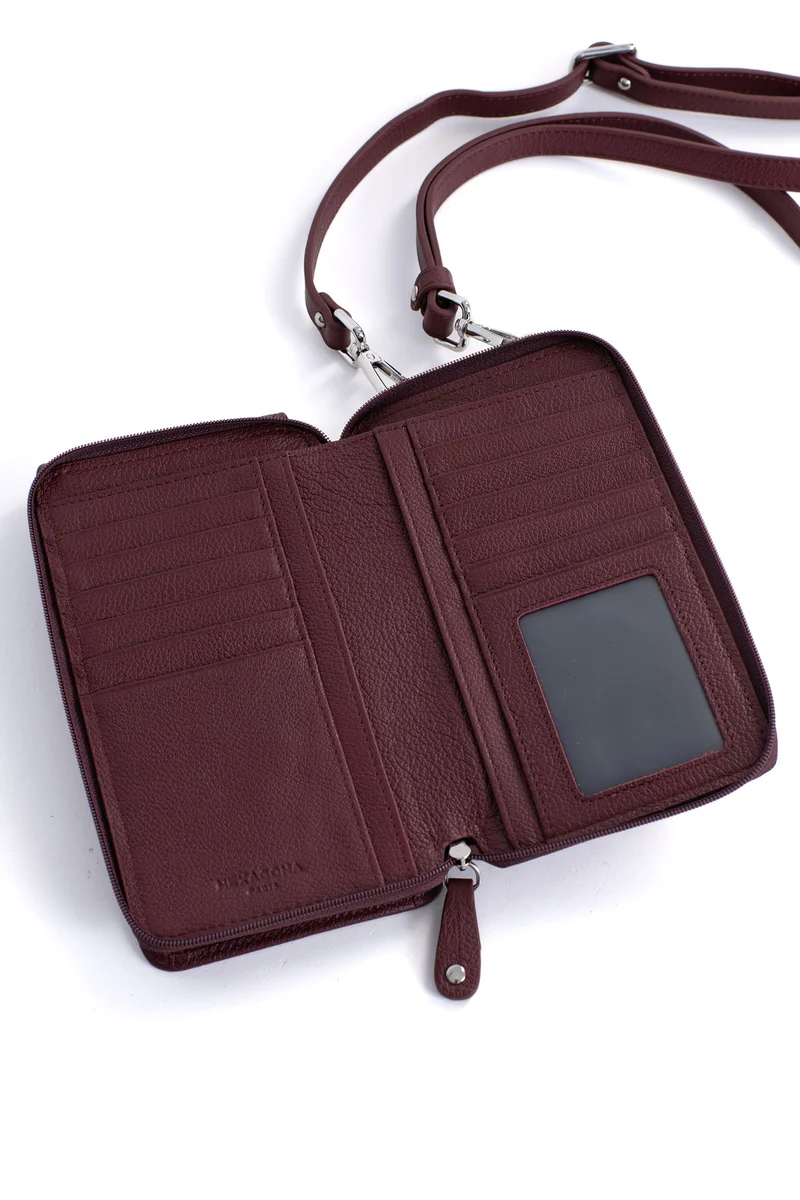 Pochette téléphone avec portefeuille - Cuir