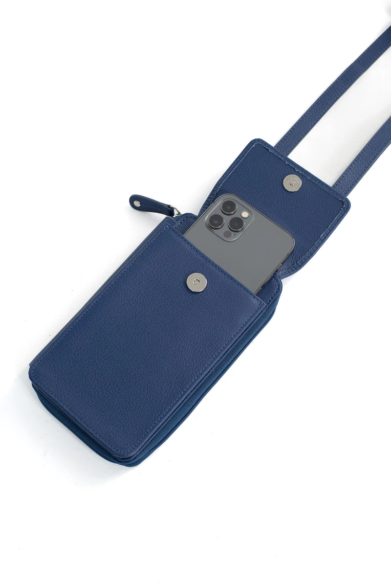Pochette téléphone avec portefeuille - Cuir