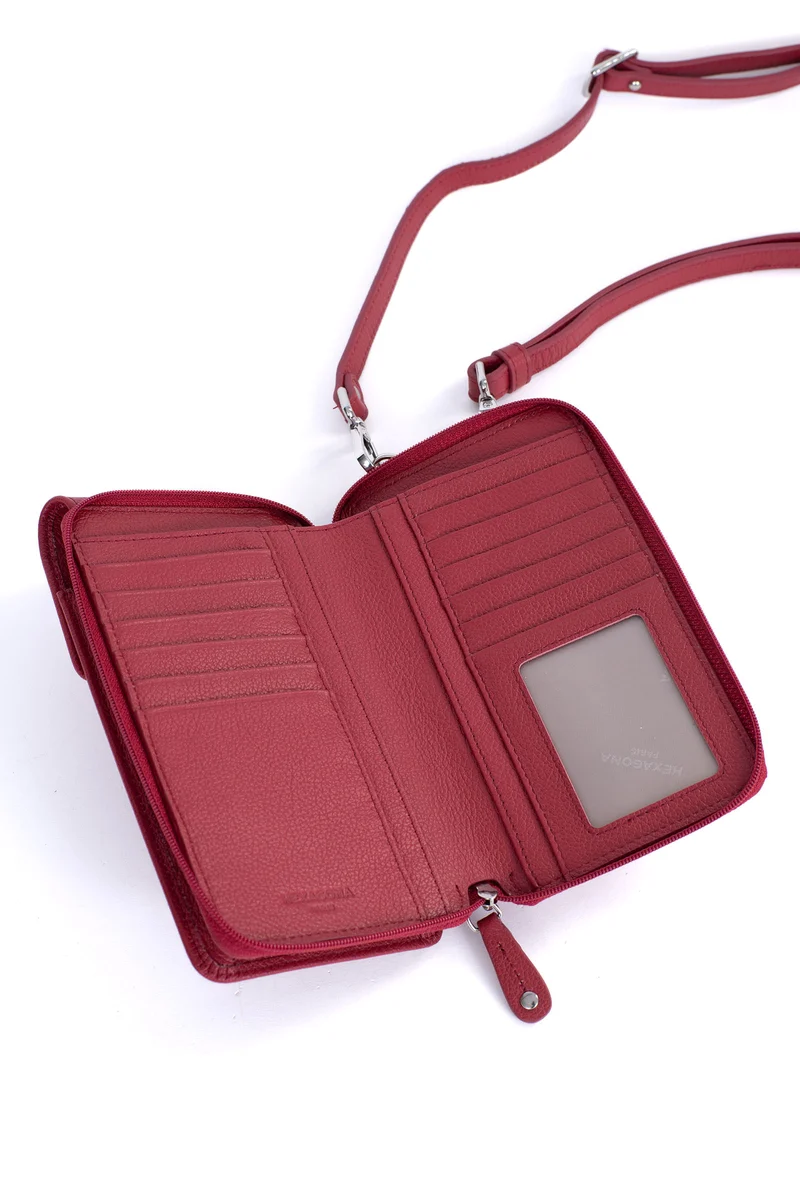 Pochette téléphone avec portefeuille - Cuir