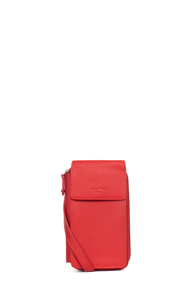 Pochette téléphone avec portefeuille - Cuir