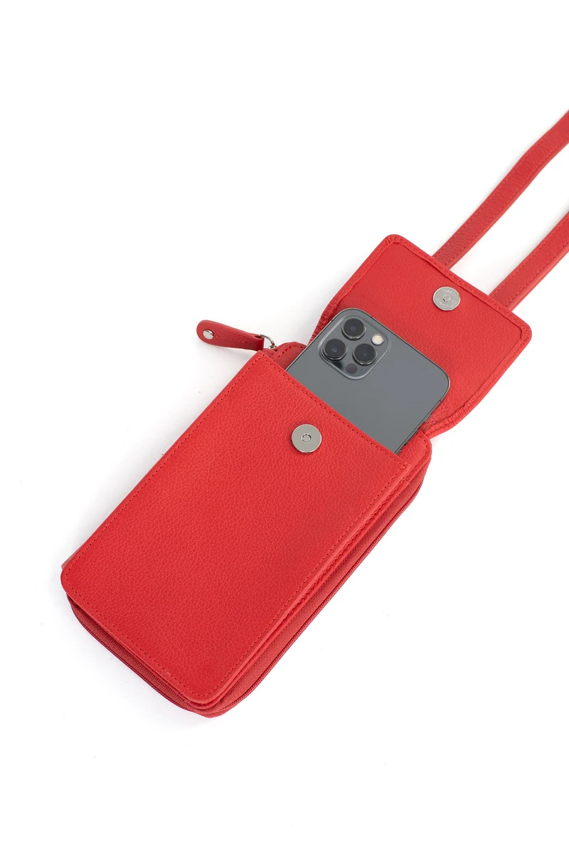 Pochette téléphone avec portefeuille - Cuir