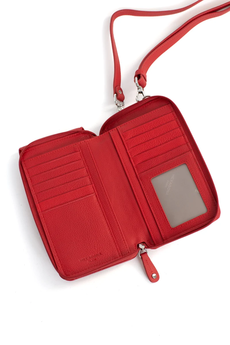 Pochette téléphone avec portefeuille - Cuir