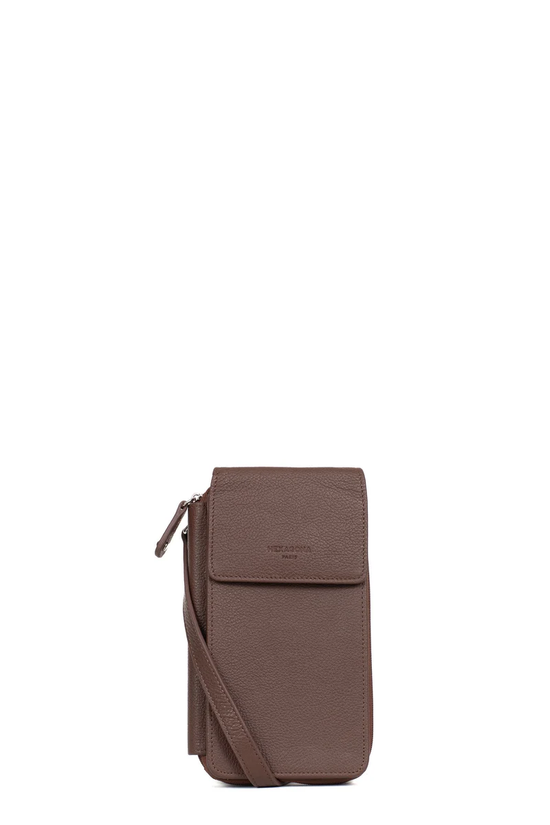 Pochette téléphone avec portefeuille - Cuir