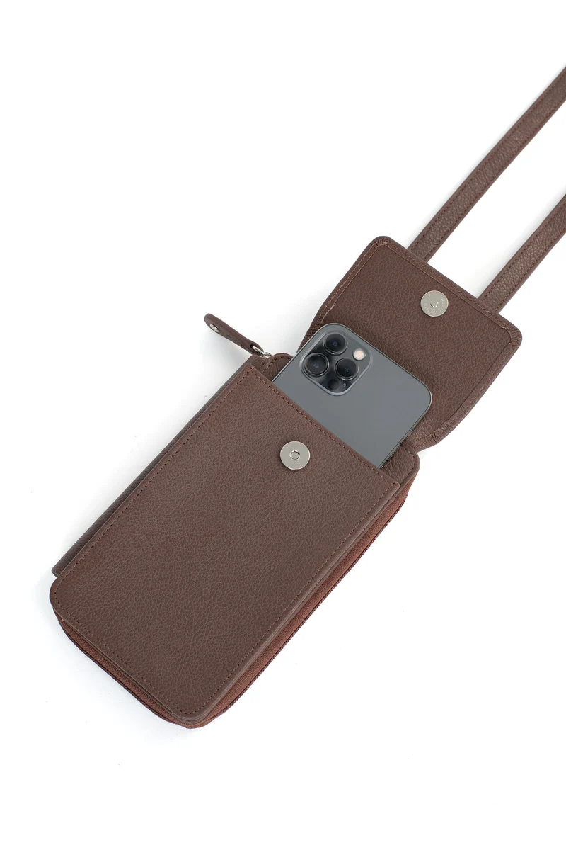 Pochette téléphone avec portefeuille - Cuir