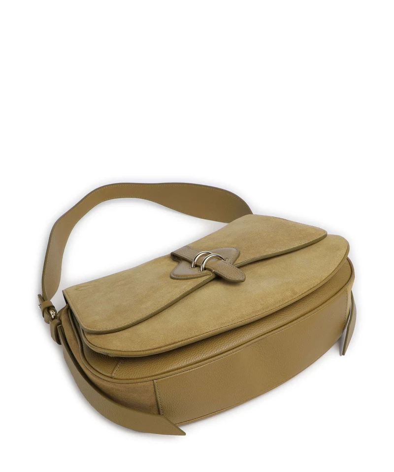 Coccinelle Mavery Suede Schultertasche seagrass