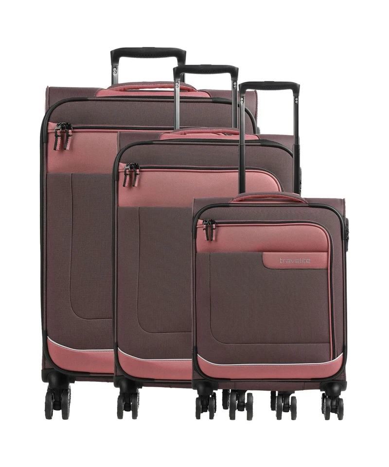 Travelite Viia 4-Rollen Trolley Set frühlingsrose