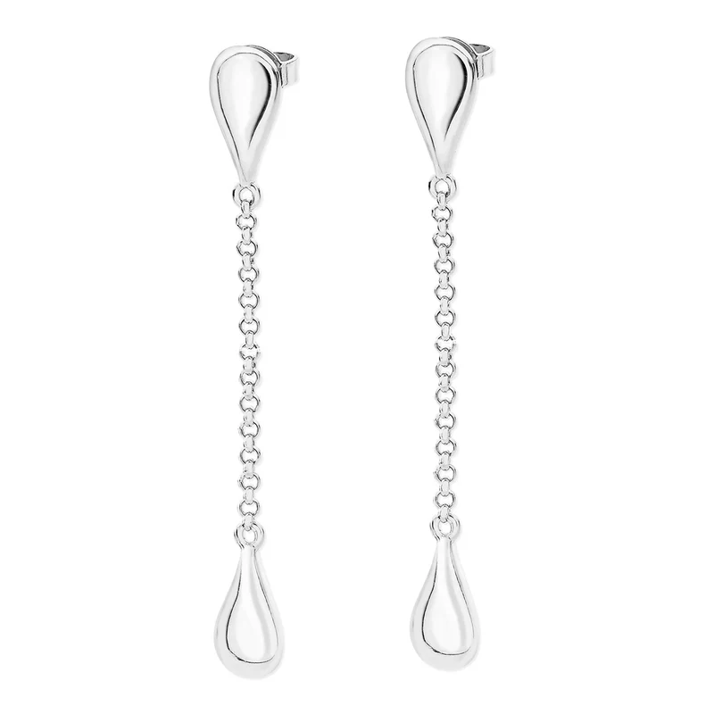 Lucy Q Drip Kollektion - Tropfen-Ohrringe, 925 Silber rhodiniert