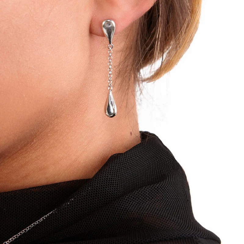 Lucy Q Drip Kollektion - Tropfen-Ohrringe, 925 Silber rhodiniert