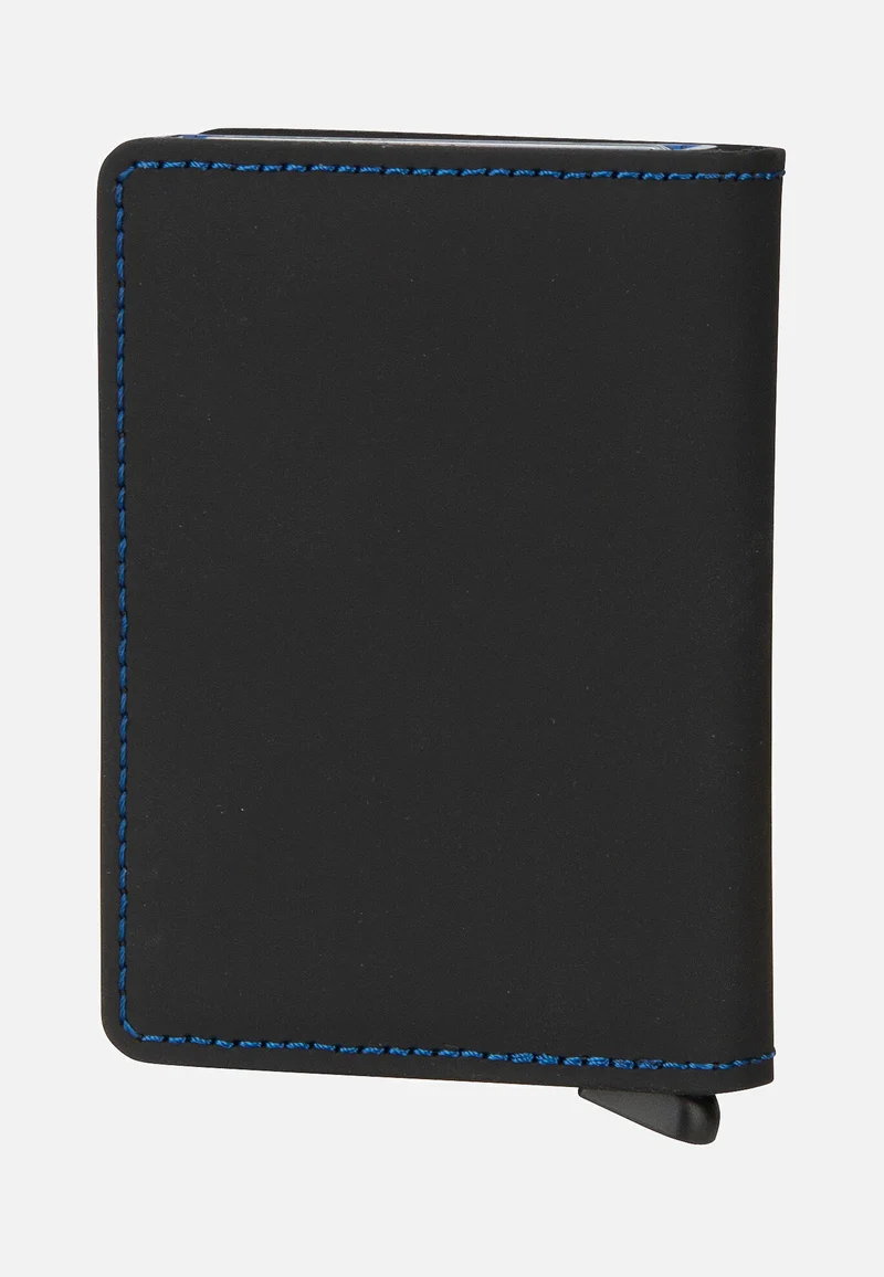 Slimwallet Matte Black & Blue - Portemonnaie
