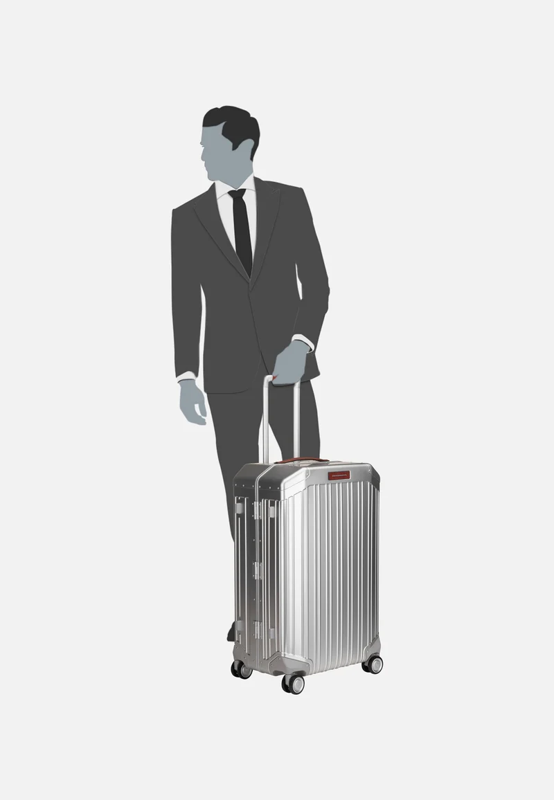 PQ Alu Medium Size Spinner Grigio-Cuoio - Koffer