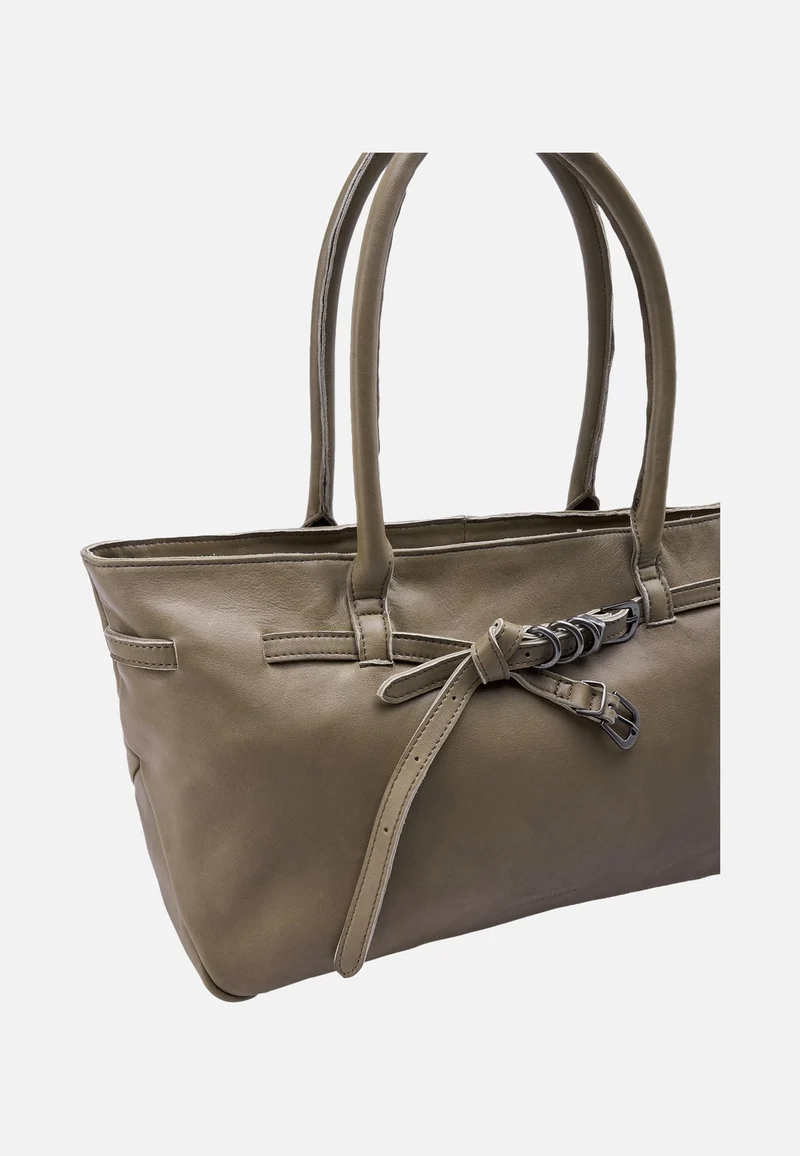 Belted With Love Shopper Grey Khaki - Shopper