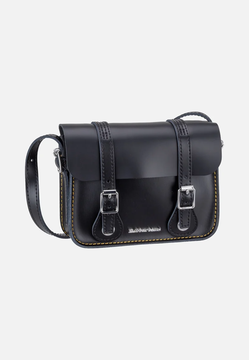 7" Satchel Black Kiev Smooth - Crossbody Bag