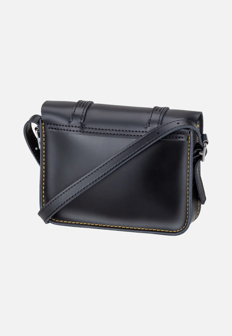 7" Satchel Black Kiev Smooth - Crossbody Bag