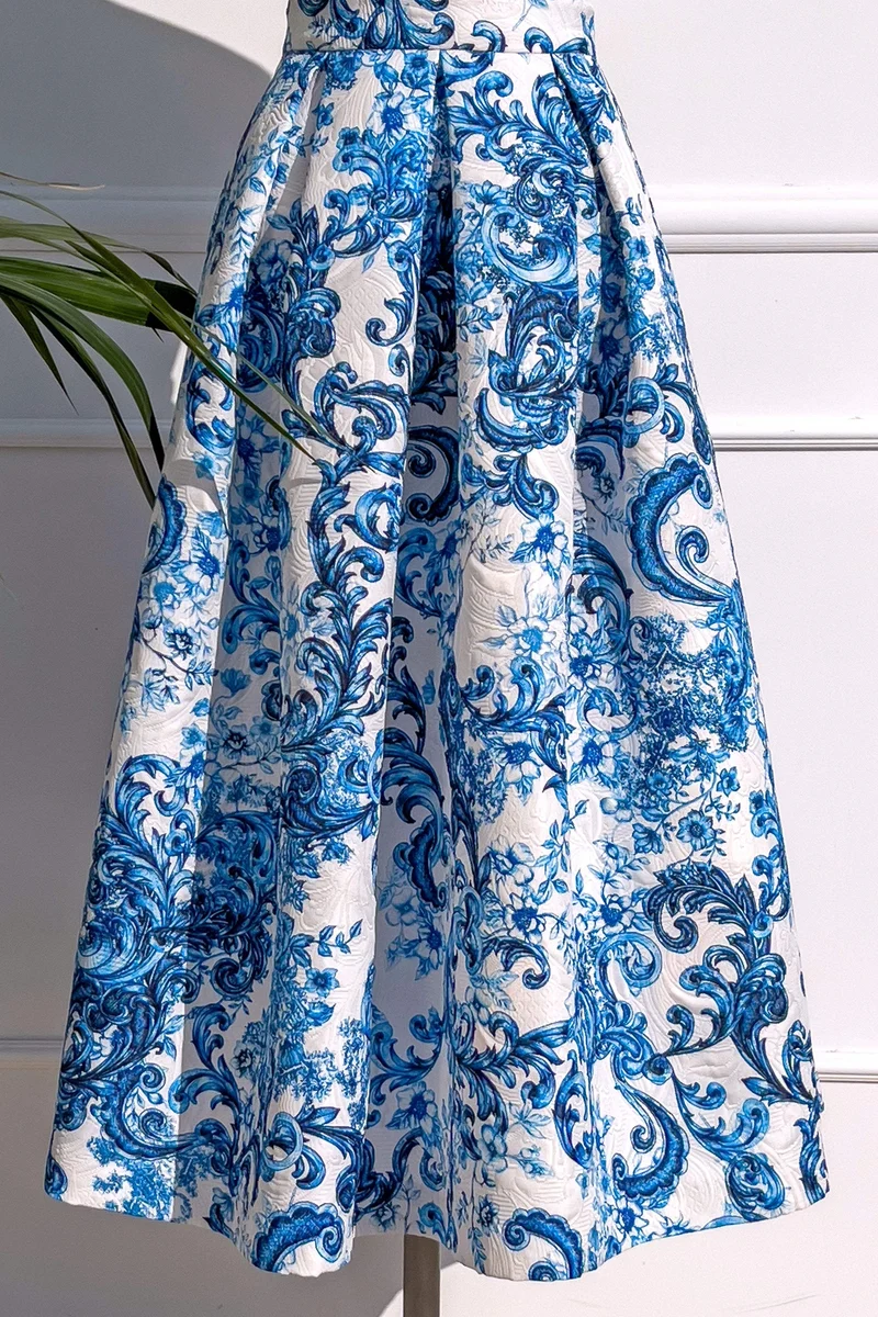 Celestina Matelassé midi skirt